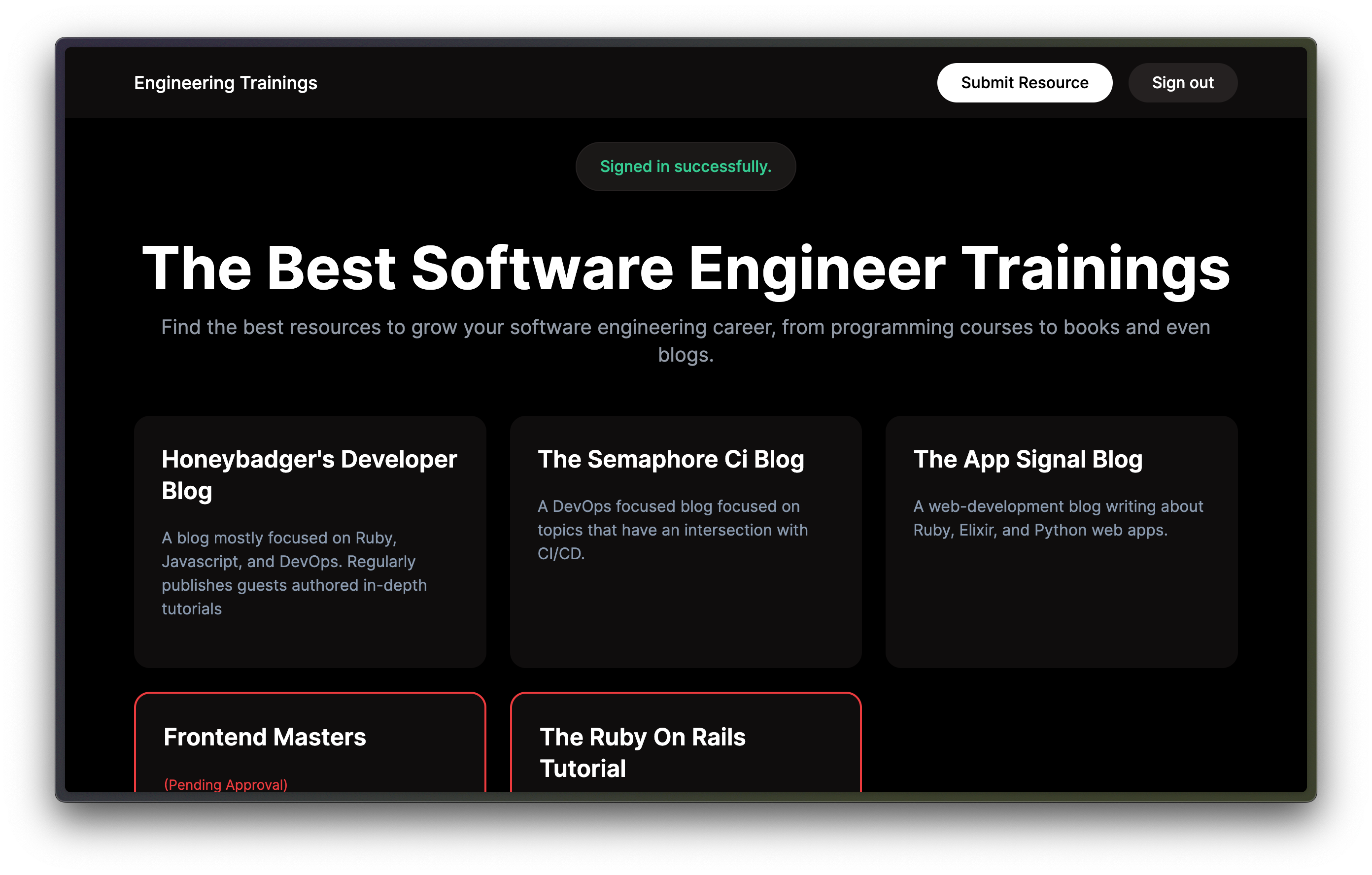 The Engineering Trainings App